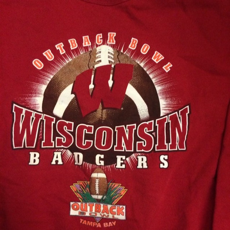 Vintage Wisconsin Badgers Outback Bowl Crewneck Sweatshirt - Classic NCAA Apparel - Image 3