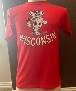 Vintage Wisconsin Badgers Red Shirt from the 1980s, Wisconsin Travel Gift, University Student Gift