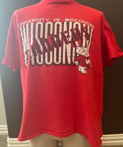 Vintage Wisconsin Badgers Red Shirt from the 1990s, Perfect Gift for NCAA Fans
