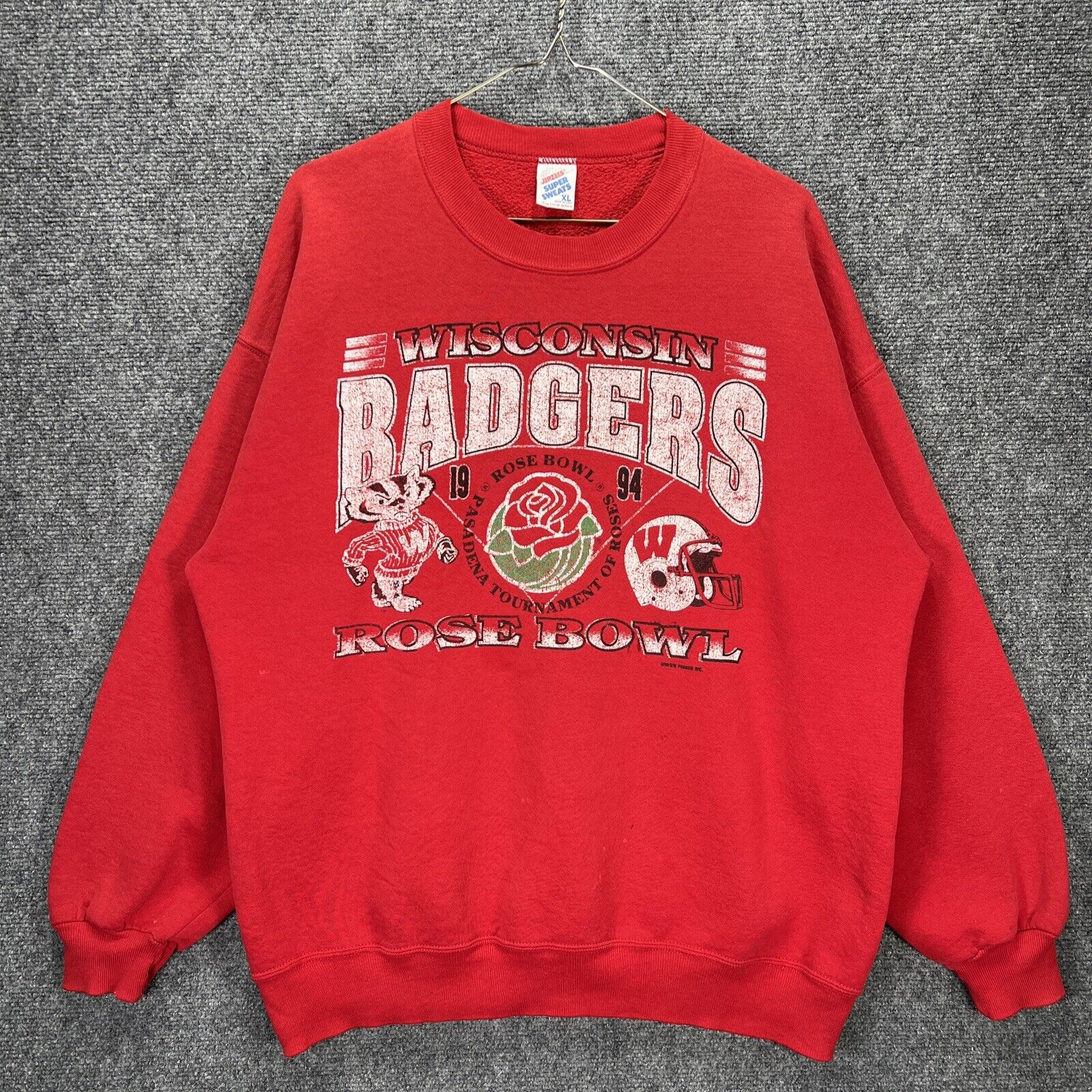 Vintage Wisconsin Badgers Red Sweatshirt - 1994 Rose Bowl College Sports Gear