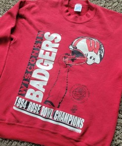 Vintage Wisconsin Badgers Rose Bowl Champions Sweatshirt - Perfect NCAA Gift for Fans