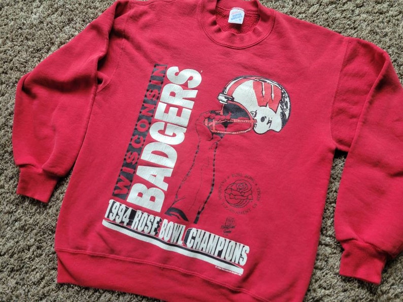 Vintage Wisconsin Badgers Rose Bowl Champions Sweatshirt - Perfect NCAA Gift for Fans