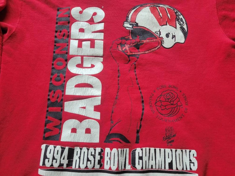 Vintage Wisconsin Badgers Rose Bowl Champions Sweatshirt - Perfect NCAA Gift for Fans - Image 3