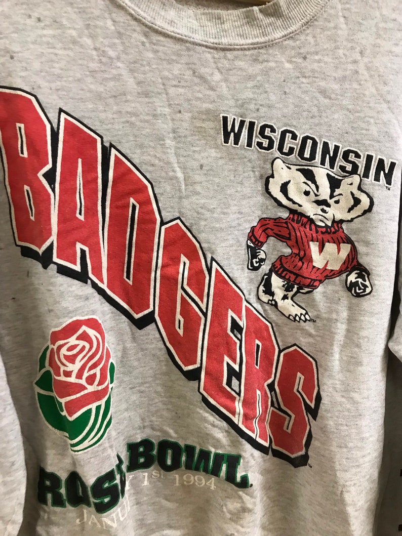Vintage Wisconsin Badgers Rose Bowl Sweatshirt, Perfect Gift for NCAA Fans - Image 2