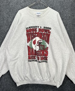 Vintage Wisconsin Badgers Rose Bowl Sweatshirt - Perfect NCAA Apparel for Fans