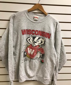 Vintage Wisconsin Badgers Sweatshirt, Perfect Gift for NCAA Fans