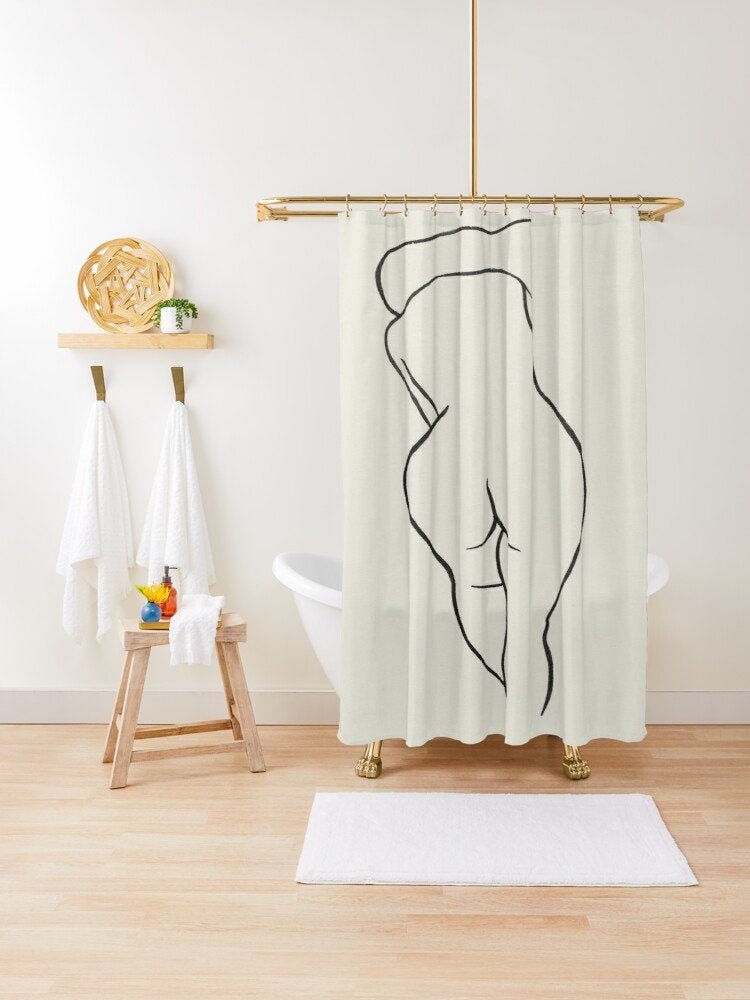 Vintage Women Illustration Shower Curtain | Waterproof Bath Curtain | Vintage Women Design