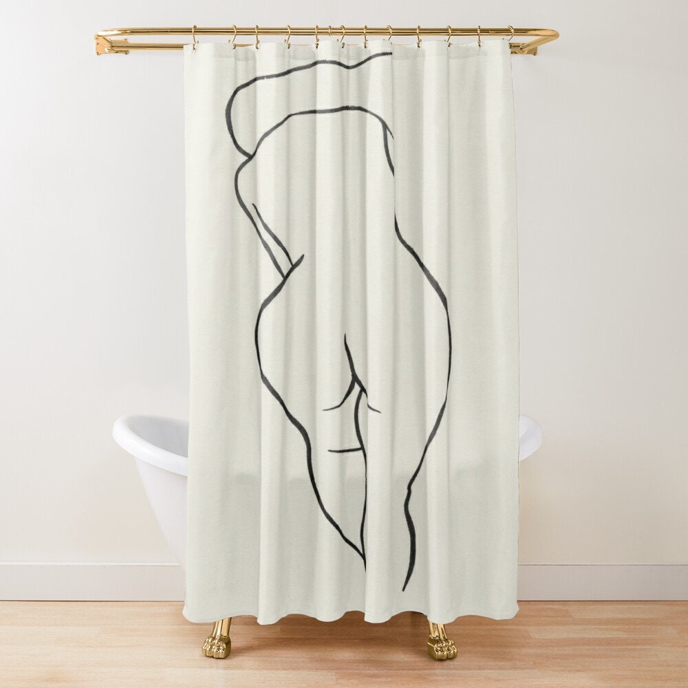 Vintage Women Illustration Shower Curtain | Waterproof Bath Curtain | Vintage Women Design - Image 3