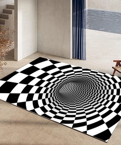 Visual Vortex Rectangle Geometric Abstract Kitchen Hallway Carpet Area Rug for Home Decoration