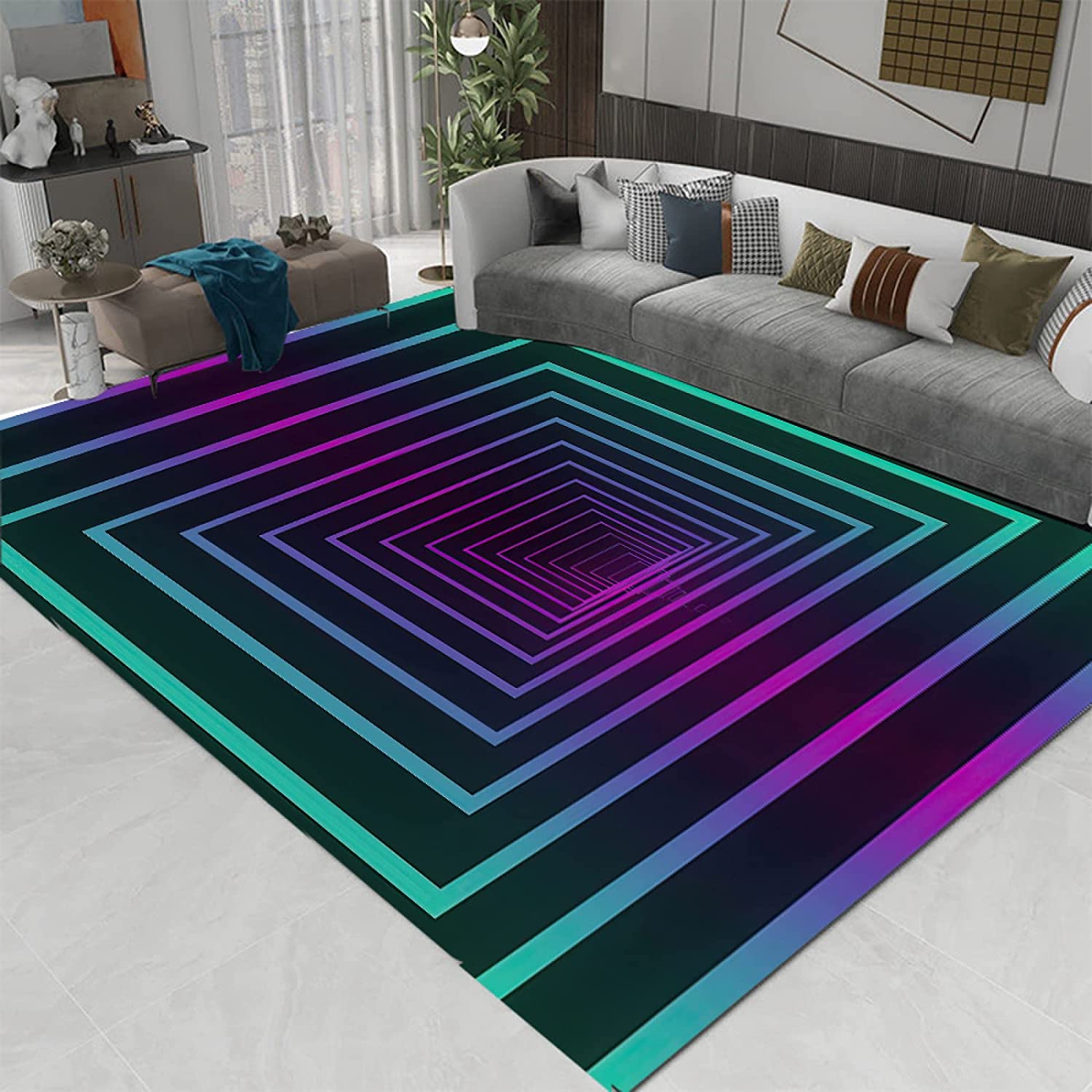 Visually Stimulating Swirl Area Carpet - 3D Design Perfect for Unique Home Decor