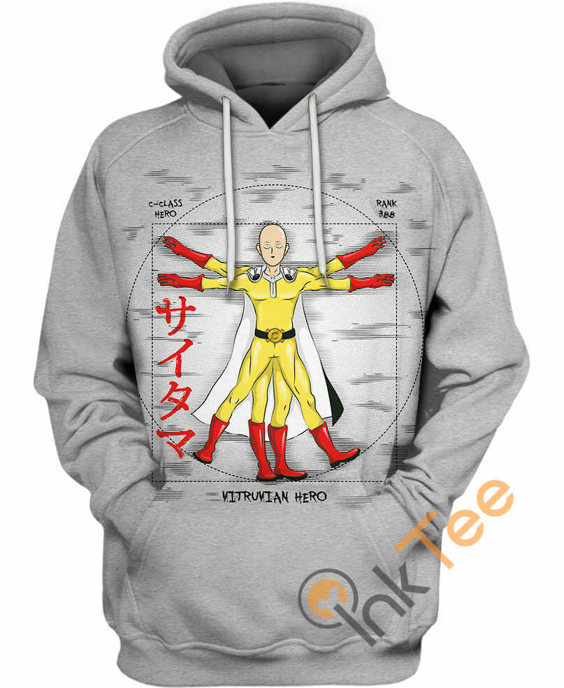 Vitruvian Saitama One Punch Man Hoodie 3D Print All Over