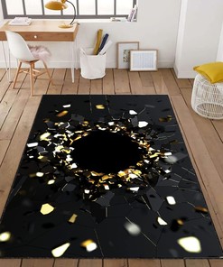 Vortex Glass Shard Decor Area Rug - 3D Effect Living Room Rug - Stylish Office Indoor Rug with 3D Vortex Illusion