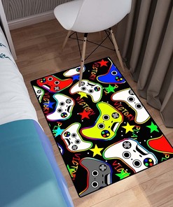 WOKB Video Game Rugs Printed Living Room Mat for Boy's Bedroom - Personalized Gamepad Area Rugs - Stylish Home Decor