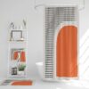 Waffle Weave Shower Curtain with Bohemian Bathroom Accessories
