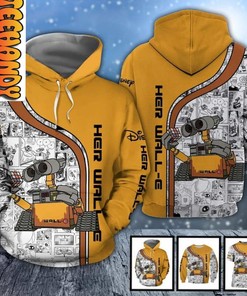 Wall-e and Eve Love in Space 3D Hoodie