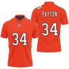 Walter Payton #34 NFL Great Player American Football Team Game Orange Breathable Fabric Polo Shirt for Chicago Bears