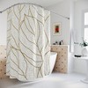 Warm Earth Gold Leaf Tropical Leaves Abstract Art Shower Curtain or Mat, Contemporary Design for Bathroom Decor