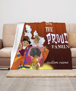 Warm Throw Blanket with Disney The Proud Family Characters for Christmas Gifts