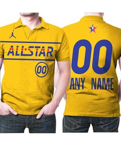 Warriors Nba 2021 All Star Western Conference Gold Jersey Style 3D All Over Print Polo Shirt with 3D printing technology