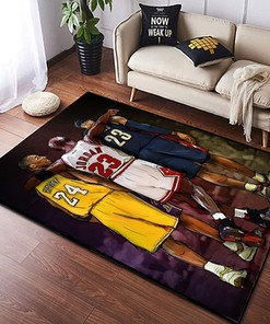 Washable Basketball Area Rug for Boys' Bedroom and Living Room Decor - Indoor/Outdoor Use with Non-Slip Design