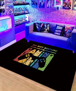 Washable Game Area Rug with Video Game Theme - Ideal for Kids Bedroom and Living Room