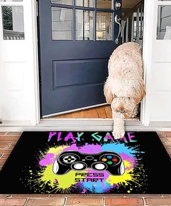 Washable Small Gamepad Controller Rugs for Gaming Room Decor in Video Gamer Area Rug