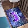 Washable Video Gamepad Lightning Print Rug for Gaming Room Decor: 3D Printed Gamepad Area Rugs
