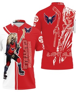Washington Capitals And Zombie For Fans 3D All Over Print Polo Shirt with personalized design