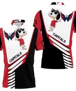 Washington Capitals Snoopy For Fans 3D All Over Print Polo Shirt with breathable fabric