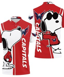 Washington Capitals Snoopy Lover 3D All Over Print Polo Shirt with polo collar and 3D printing technology