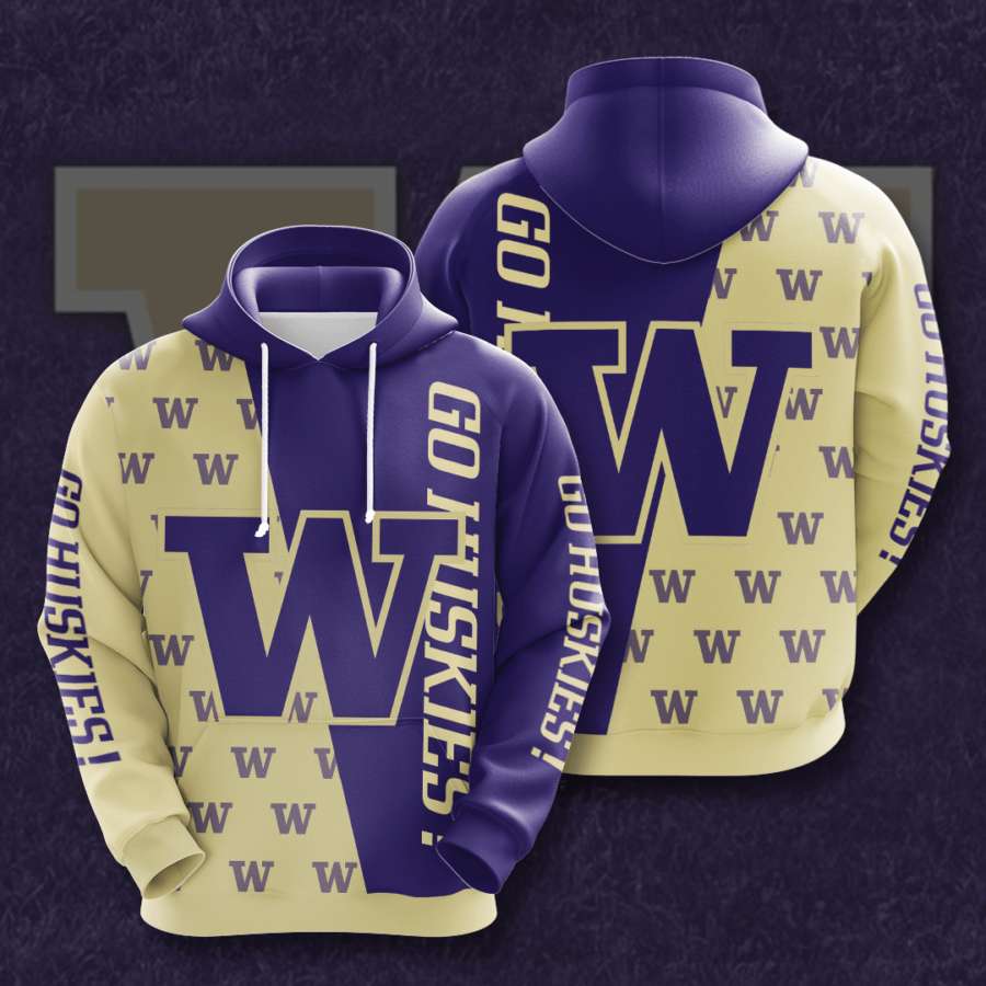 Washington Huskies All Over Print 3D Hoodie
