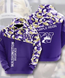 Washington Huskies All Over Print Hoodie 3D