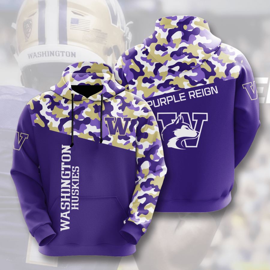 Washington Huskies All Over Print Hoodie 3D