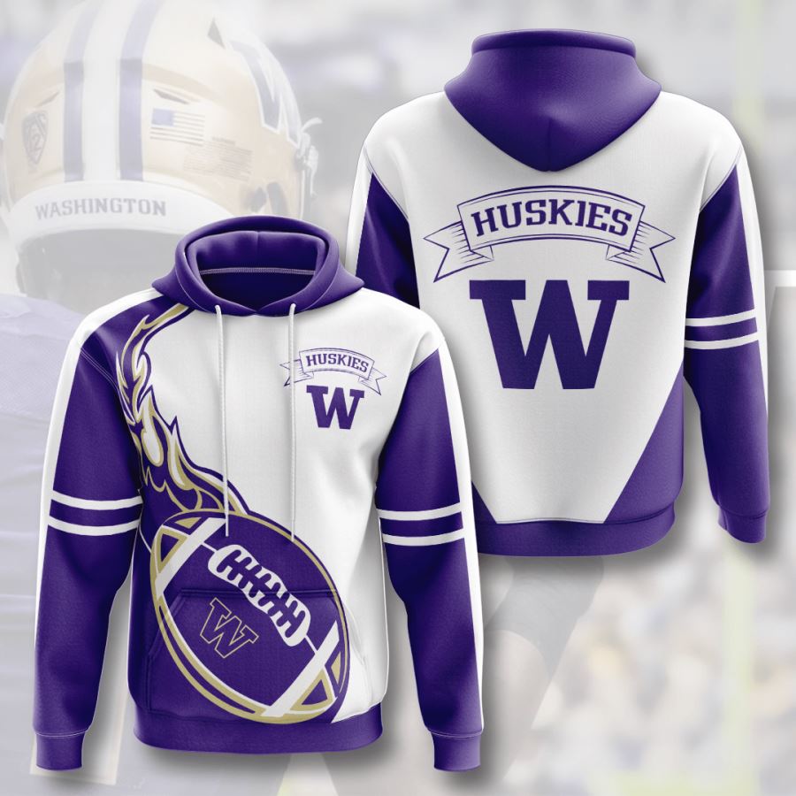 Washington Huskies Custom Hoodie 3D Print All Over