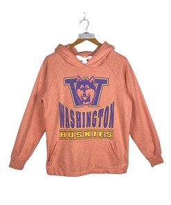 Washington Huskies Hoodie Medium Vintage University Of Washington Football Sewn Patch Pullover Hoodie
