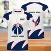 Washington Wizards NBA Basketball Polo Shirt with 3D printing technology