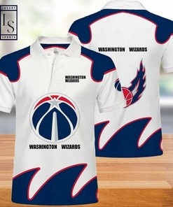 Washington Wizards NBA Basketball Polo Shirt with 3D printing technology