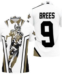 Watercolor Style All Over Print 3D Polo Shirt of Drew Brees from New Orleans Saints