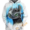 Watercolor Toothless All Over Print Hoodie in 3D