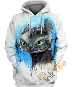 Watercolor Toothless All Over Print Hoodie in 3D