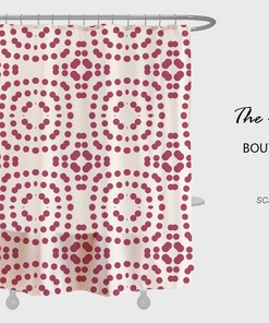 Waterproof Polyester Shower Curtain - Purple Red Dots Extra Thick Curtain - Heavy Duty Fabric Decoration