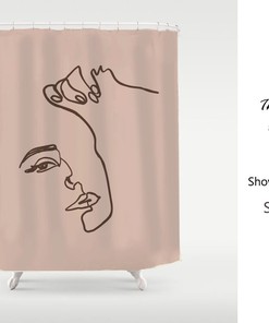 Waterproof & Washable Abstrace Art Face Shower Curtain | Bohemian Bathroom | Customized Sizes + Quotes