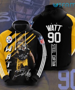 Watt 90 Steel Curtain - Pittsburgh Steelers 3D All Over Print Hoodie