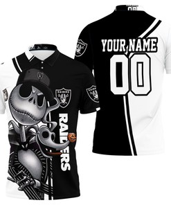 Wear Jack Skellington with Pride as You Support Las Vegas Raiders on All Over Print 3D Polo Shirt