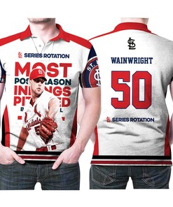 Wear St Louis Cardinals Adam Wainwright 50 Great Legend Series Rotation Mlb Polo Shirt in style