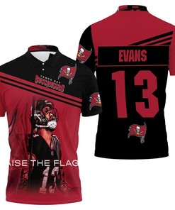Wear Your Team's Victory with Tampa Bay Buccaneers Mike Evans Raise The Flag Jersey-Style 3D Polo Shirt