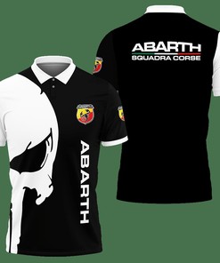 Wear a Classic Black 3D Printed Abarth Nct-Va Polo Shirt Ver 2 with Breathable Fabric