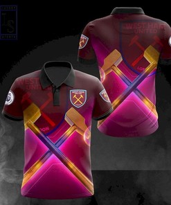 West Ham United FC 3D Polo Shirt with polo collar and unique all-over print