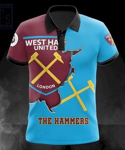 West Ham United FC Polo Shirt with breathable fabric and 3D printing technology