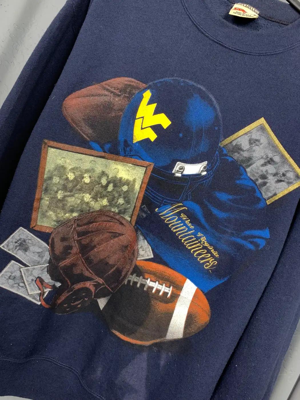 West Virginia Mountaineers American Sweatshirt American Football Sweatshirt Sports Gifts - Image 2